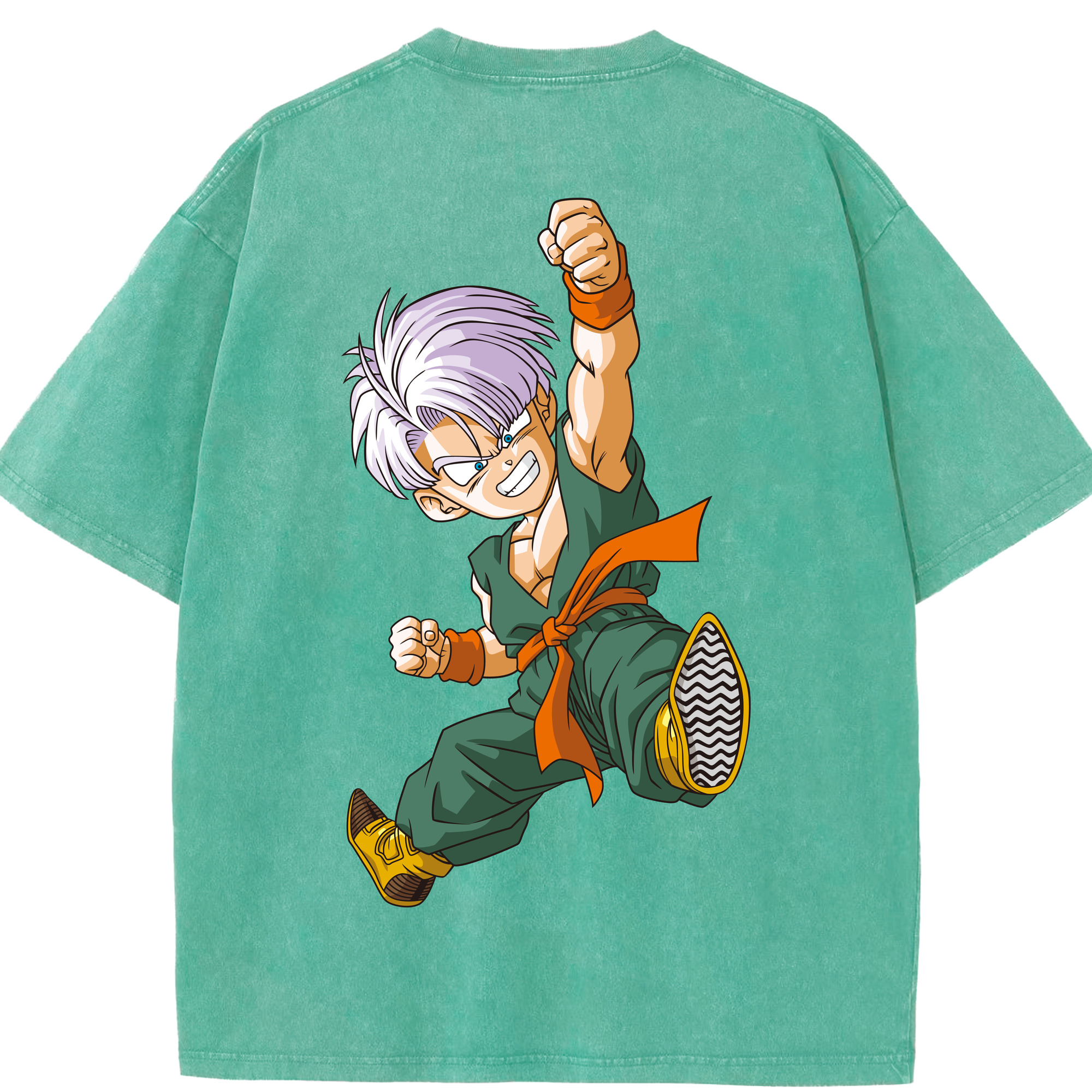 （画像用） ドラゴンボール トランクス（Torankusu）DRAGON BALL Trunks 綿100% ヴィンテージ風 半袖Tシャツ（背面プリント）
